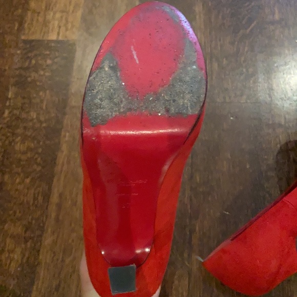 YSL red suede tribute heels - Picture 7 of 9